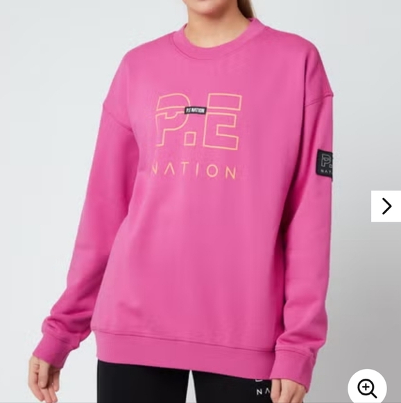 P.E. Nation Heads Up Sweatshirt Baseline Collection Pink Size M - Picture 3 of 14